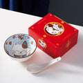 Catson Lucky Bowl™ – Glückskatze Keramikschale & Löffel Geschenkset